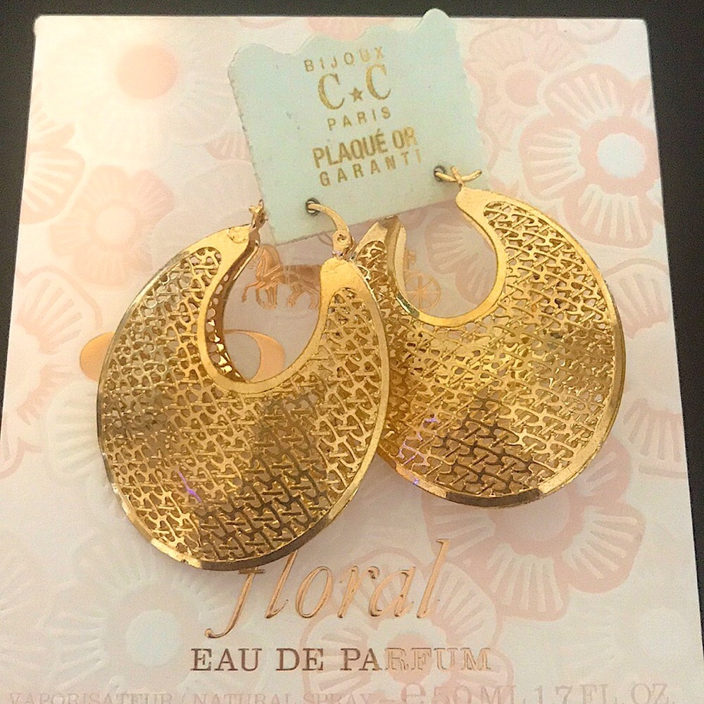 Gold Statement Basket Earrings